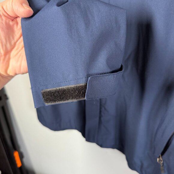 32 Degree Cool Navy Blue Waterproof Hooded Rain Jacket Mens Large Pockets - Picture 9 of 16